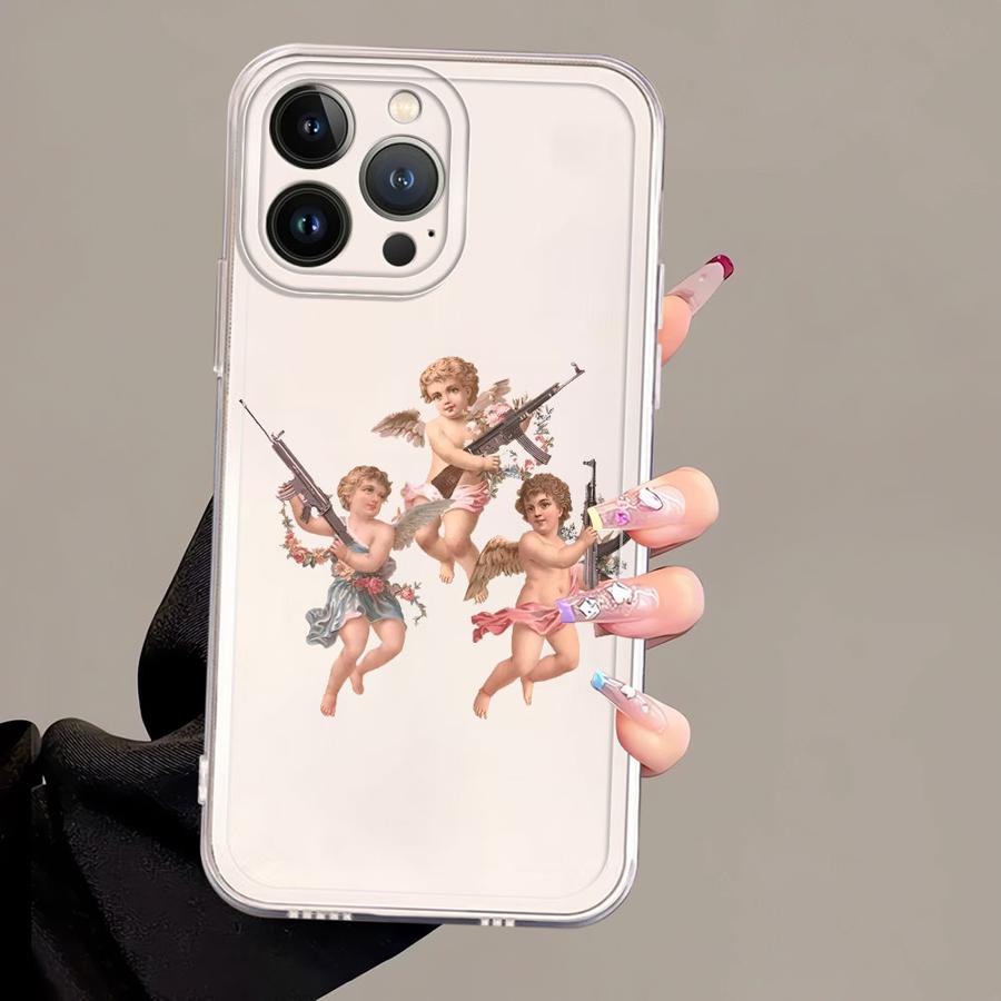 Coque de téléphone souple Bébé Ange pour iPhone 17 Pro Max 13 Pro 15 16 XR 11 12 Mini XS Max Air 7 8 14 Plus