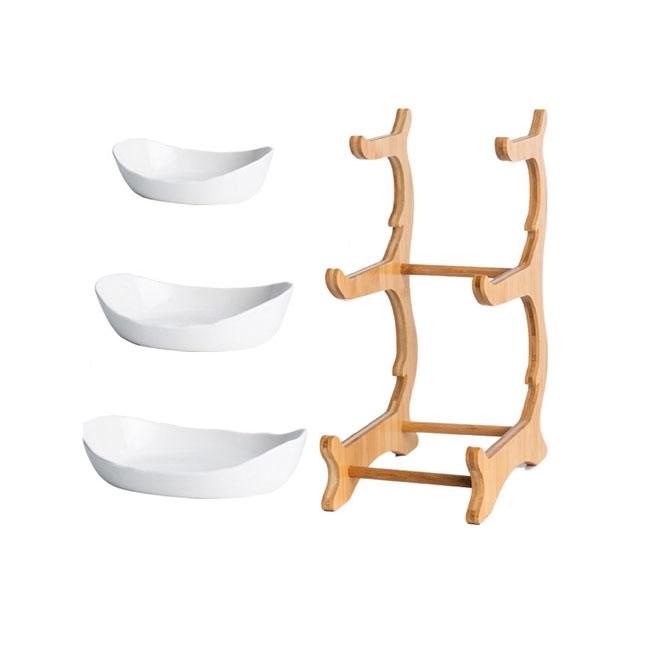 3-stöckiger Obstkorb für die Küchentheke, Keramik-Obstschale, Große Obstschalen zur Aufbewahrung von Obst und Gemüse, Fruteros para Cocina, Weiß