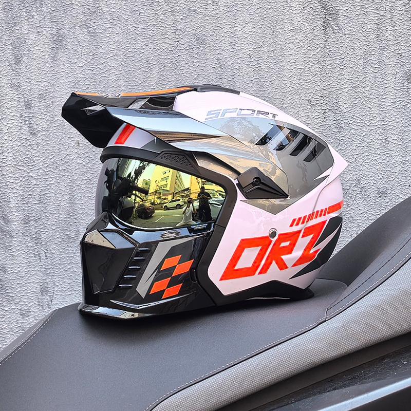 NEW ORZ-GB3 High-quality Retro Motorcycle Helmet Modular Multifunctional Combination Full Helmet Approved Personalized Warrior