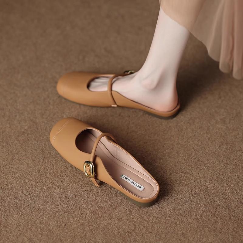 

Супермягкие однопедальные тапочки-полусапожки для женщин, для ношения на улице летом, мягкая подошва, плоская подошва, прохладные тапочки для беременных 40 абрикосовый