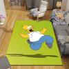 Homer Simpson Flannel Printed Carpet, Home Sofa Decoration for Living Room & Bedroom, Non‑Slip Play Flannel Floor Mat for Game Room