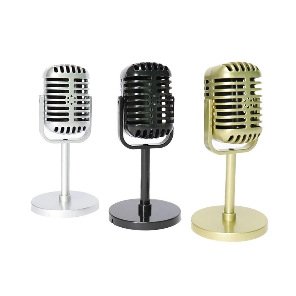 Miniature Simulation Microphone Plastic Dynamic Vocal Microphone Home Decoration