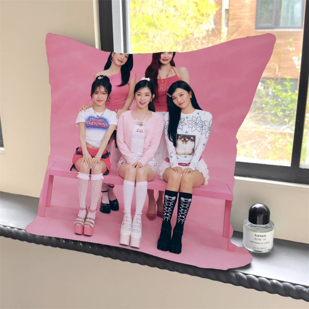 1 Stück Kpop R-Rot V-Samt Klassische Kissenhülle Quadratisch Schlafzimmer Sofa Freizeit Komfort Kissen Auto Heimdekoration Kissenbezug 40x40