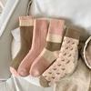 5Pairs Women's Socks Winter Warm Resistant Floor Sock Breathable Comfortable High Quality Pink Soft Middle Sock Sleep Sox Female