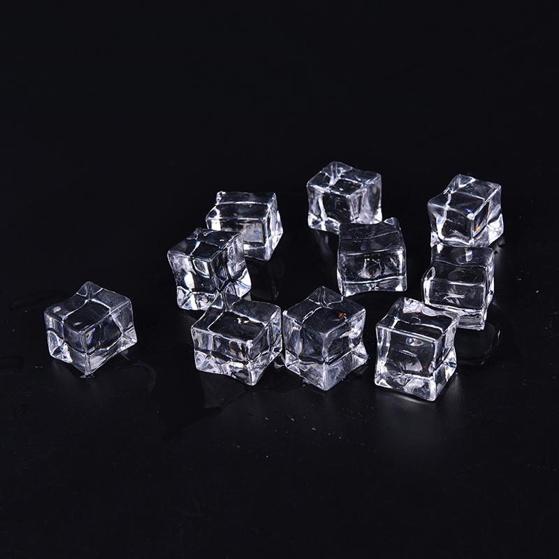 10Pcs/Pack Fake Artificial Acrylic Ice Cubes  Clear 2/2.5/3Cm Square,
