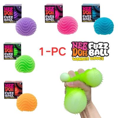 Needoh Balle Fuzz Wonder Waves Jouet Sensoriel à Presser Balle Fidget Texturée Anti-Stress Pour Adultes Enfants