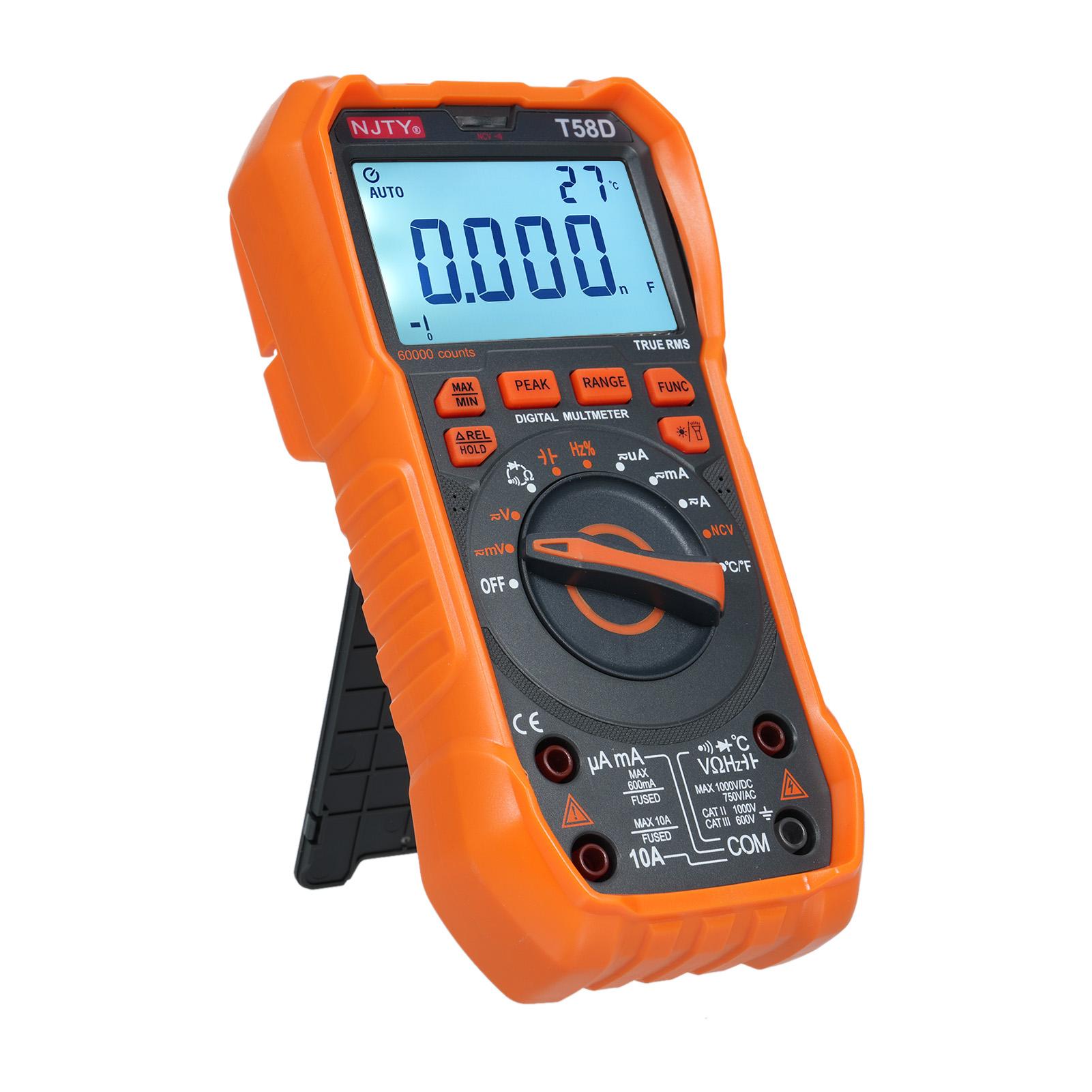 

NJTY T58D Цифровий мультиметр 60000 відліків Multimetro ACDC вимірювач напруги ємності Professional T58A