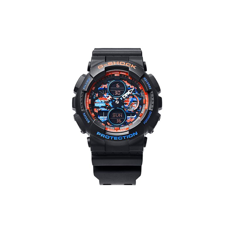 

Casio LCD/pointer dual display series G-SHOCK city battle theme series, night battle, dual display, trendy street camouflage, 200 meters GA-140CT-1APR чёрный