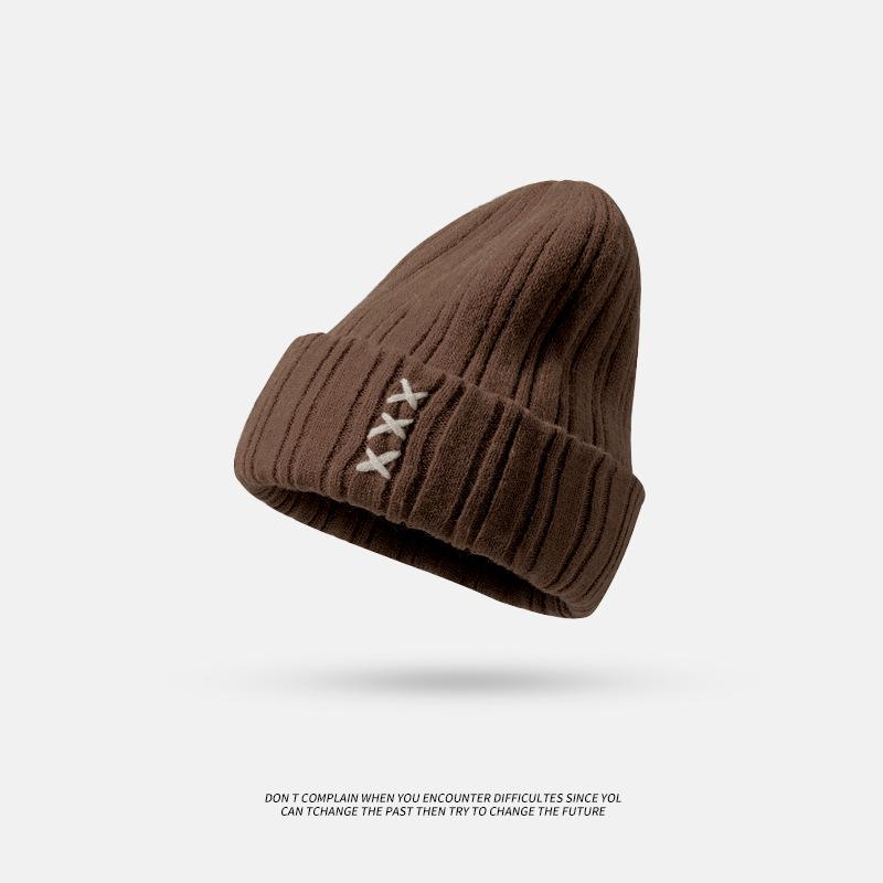 Wool hat for women, versatile bag head in autumn and winter, ear protection, warm and cold-proof, cold hat for men, big head circumference, small