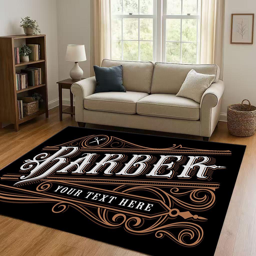 2026 New Retro Barber Shop Symbol Sign Living Room Non Slip Area Rug Carpet for Bedroom Playroom Sofa,Home Decor Doormat Gift