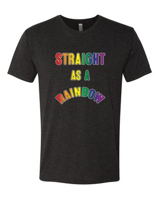 Straight As a Rainbow Humor LGBTQ Men Premium Tri Blend T- Shirt