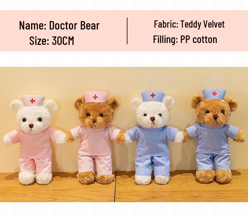Doctor Nurse Plush Teddy Bear Doll - Cute Gift for Medical Staff & Nurses