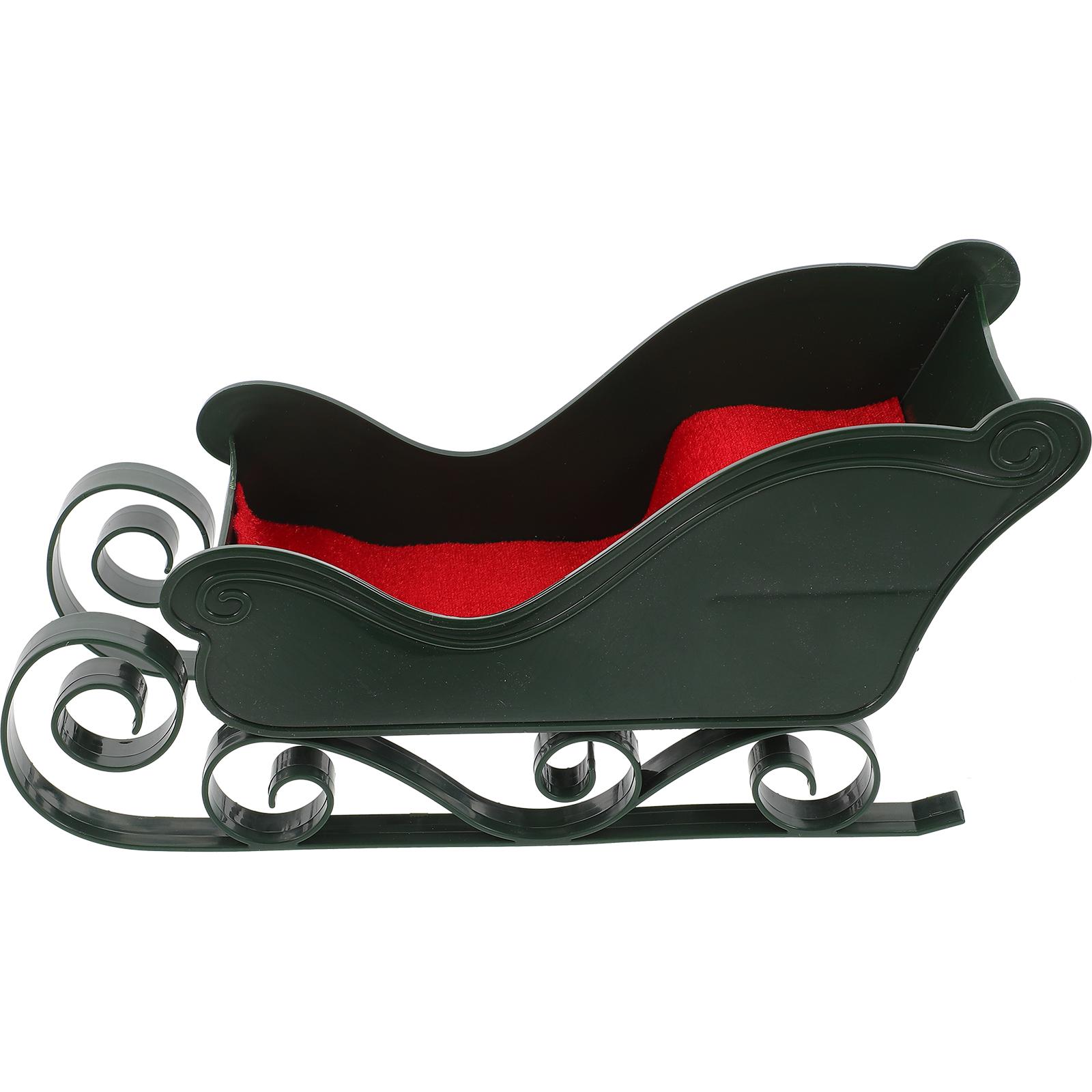 

Пластикова прикраса сани Різдвяний настільний декор Мініатюрні санки Підвіска Прикраса столу для вечірки Святковий декор саней зелений