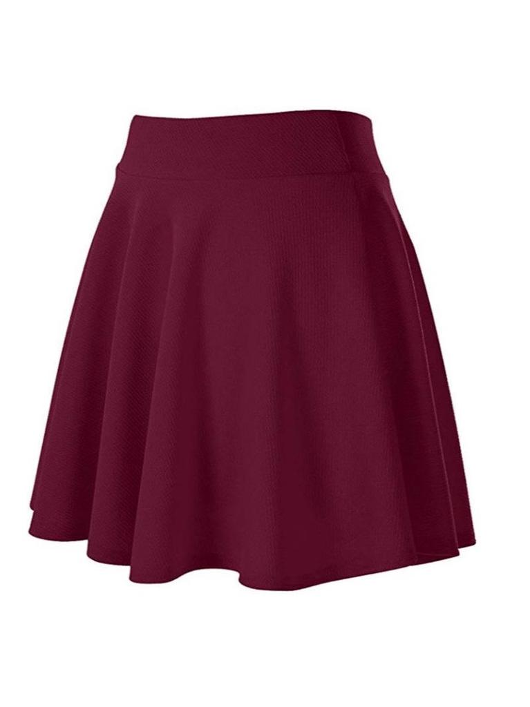 Women's Basic Versatile Elastic Flared Mini Skirt - Casual European & American Style