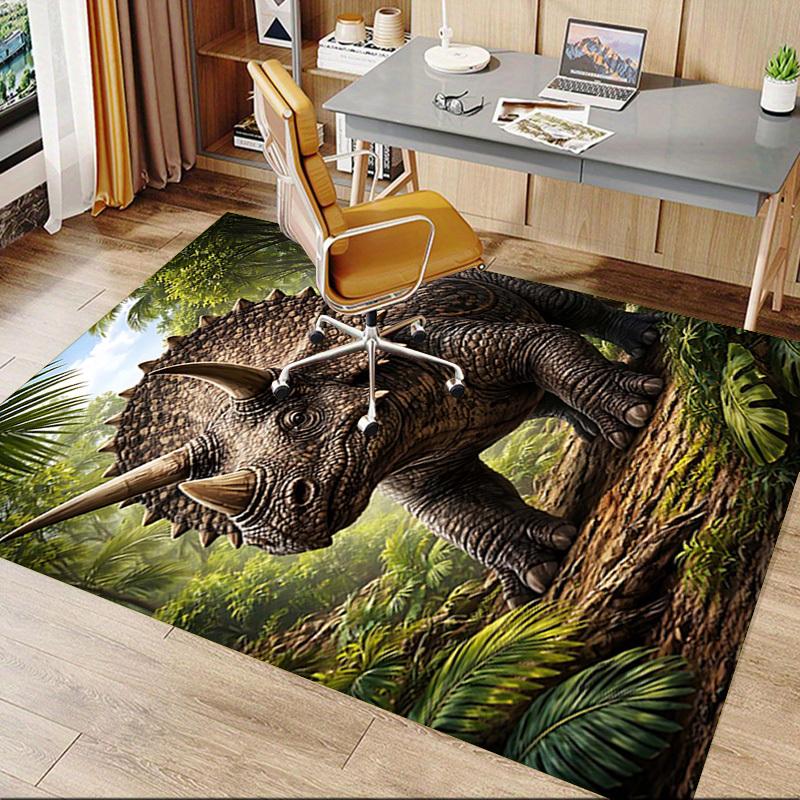 1 Stück Triceratops Dschungel Extra Groß Rutschfester Teppich, Büro, Familie, Schlafzimmer, Studio - Großer TeppichJ0324