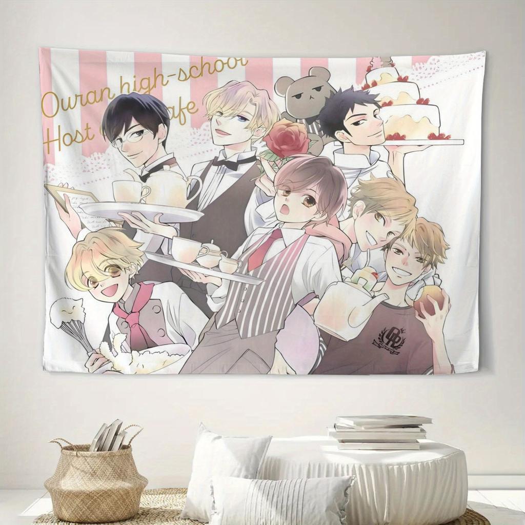 OOuran High School Host Club Aesthetic Wall Tapestry Modern Home Decor Statement Piece for Living Room Accent Anime Fan Room