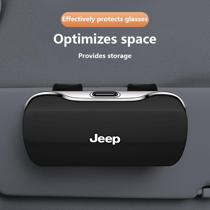Car Interior Glasses Box Sunglasses Clip for Jeep Compass Wrangler Freedom Light Cherokee Commander Durable Sunglass Holder AMV1