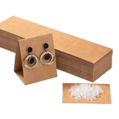 100Pcs Standing Earring Display Cards Blank Earring Card Holder Paper 200x Earplug for Small Business Jewelry Packaging