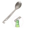 Lixada Titanium Spork med flasköppnare Lätt utomhus middagssked gaffel för resor Camping Backpacking