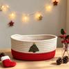 Cotton Rope Hand Woven Storage Basket Xmas Theme Candy Storage Baskets  Party Supplies