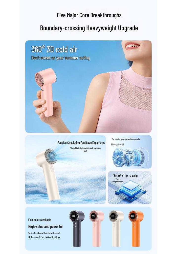T233 High-Speed Portable USB Fan with Digital Display