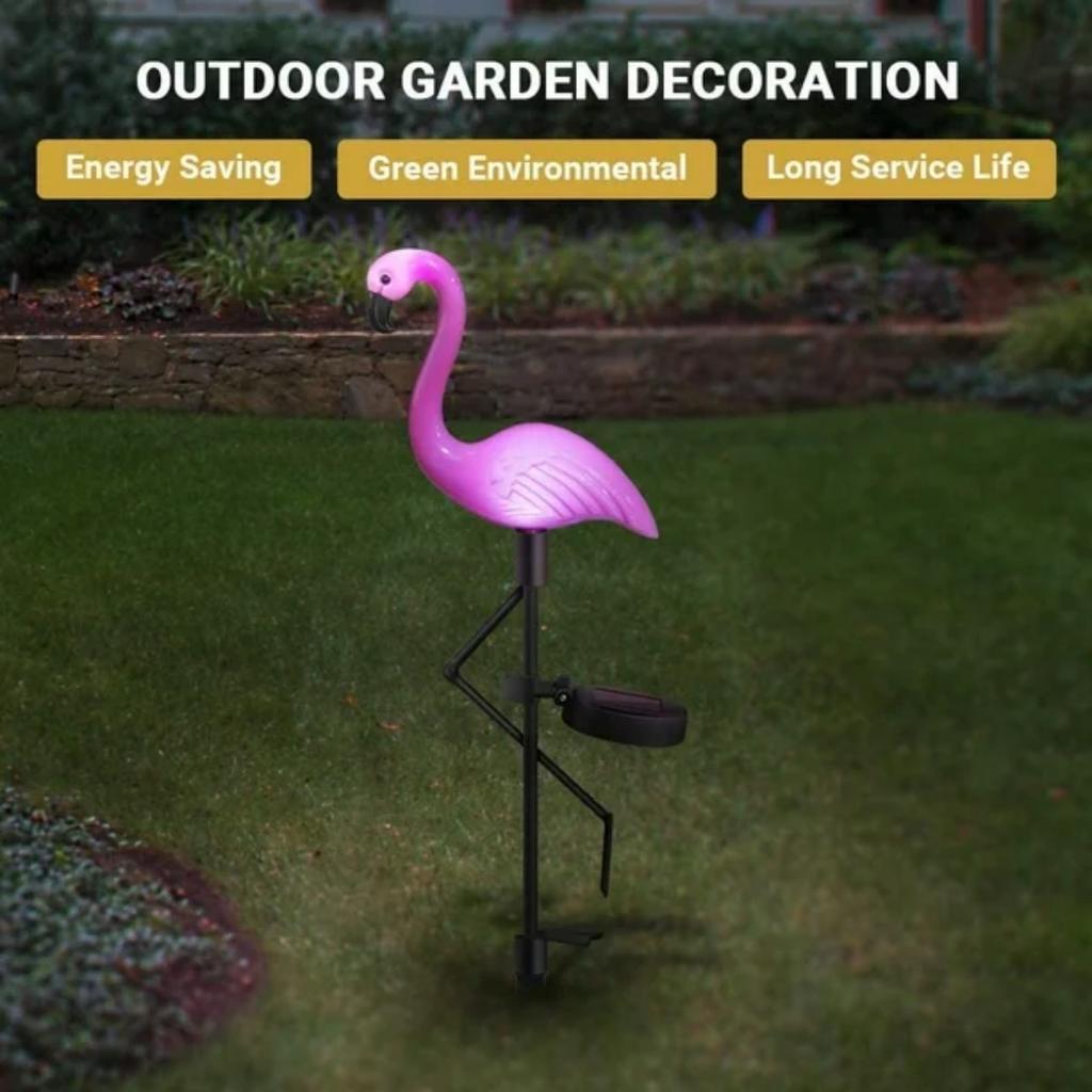 1pc Solar Power Lawn Light Flamingo Shape Outdoor Garden Waterproof Landscape Lamp Best Gift For Home Yard Garden Decoration