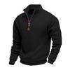 Heavyweight Fleece-Lined Skin-Friendly Warm Men's Stand-Up Collar Long-Sleeved Half-Zip Sports Casual Sweatshirt
