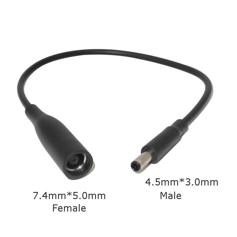 Compatible Power Charger Adapter Cable for HP/Dell Laptops, 7.4mm to 4.5mm Elbow Connector