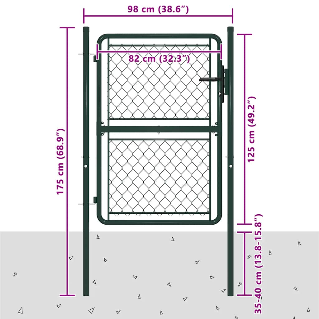 Steel Garden Gate 100 X 125 Cm Green