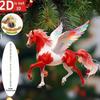 2D Acrylic Horse Car Rearview Mirror Pendant Charm New Decor Horse Year Hanging Ornament Acrylic Tree Christmas Party Penda T4K0