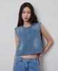 Kwinseulaebis Backless Snap Button Denim Vest_Blue