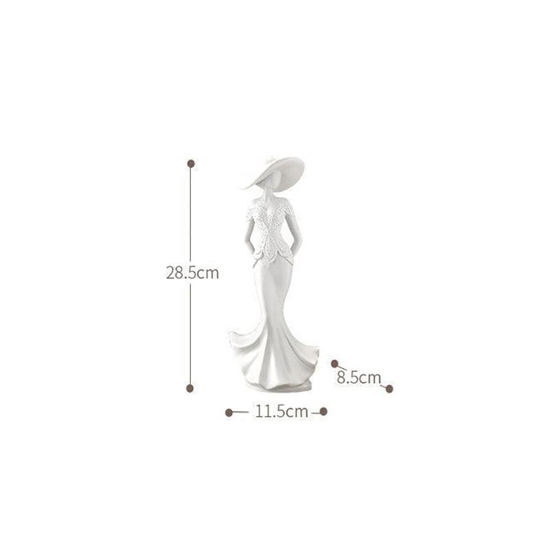 European White Female Sculpture Decoration Resin Figurine Small Statue for Living Room Wine Cabinet Study Human Art Decoration