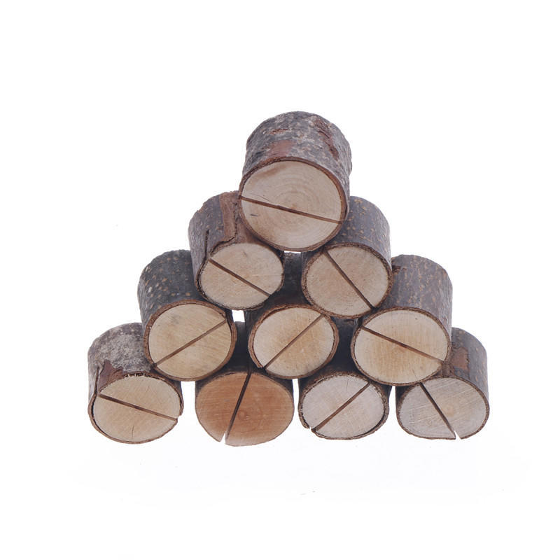 10X Wooden Party Table Number Stand Place Name Card Holder Decoration Decor