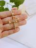 Golden Creative Nailed Cross 20in Chain Zircon Accessory