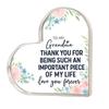 Heart-Shaped Decor, with Floral Design, Perfect Grandma Birthday Gift, Thank You Present - Ideal for Home, Office & Room Decor - Unique Gifts for Wome