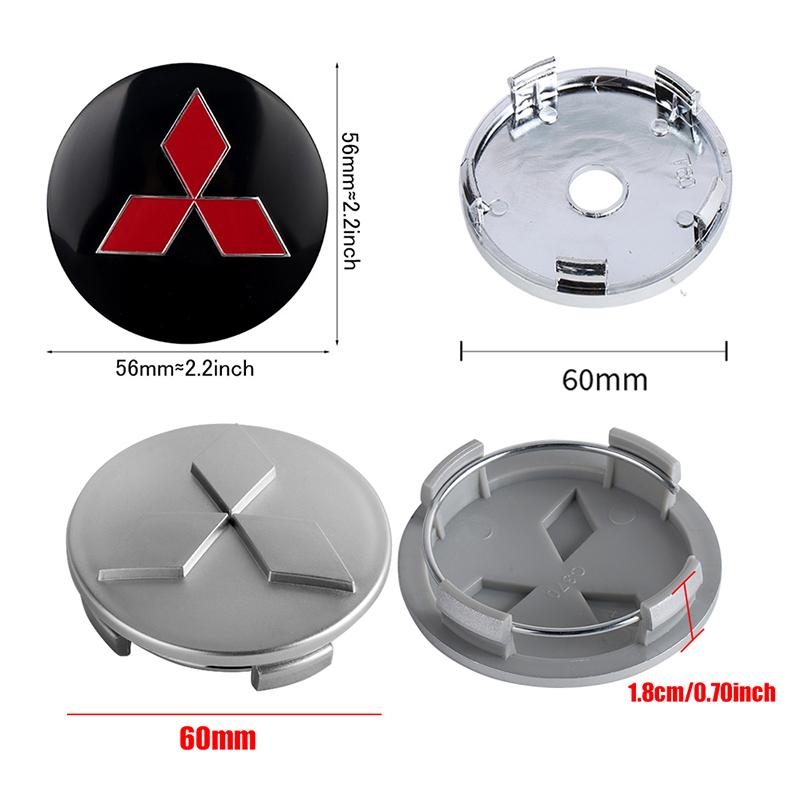 4Pcs 56/60MM Car Wheel Center Hub Caps Badge Tire Rim Cover For Mitsubishi Ralliart Colt ASX Lancer Pajero Outlander Galant L200