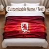 Middlesbrough FC Printed Flannel Blanket Custom Name Text Soft Warm Throw For Bedroom Holiday Gift