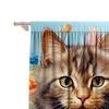 2PC Home Decoration Curtains, Cute Cat Background With Pole Pocket Curtains, Kitchen, Coffee Shop, Living Room, Balcony, Garden
