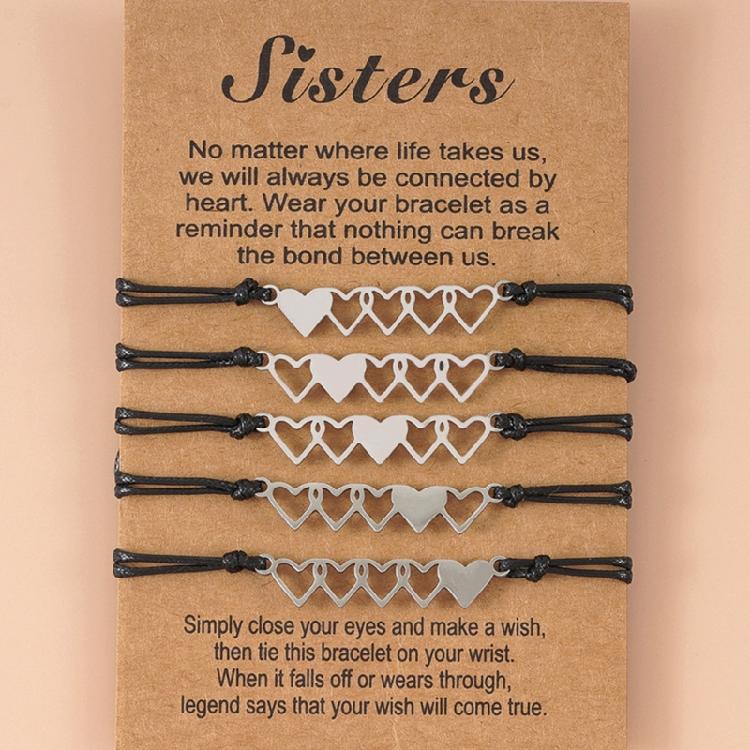 5x Sister Bracelet Jewelry Christmas Birthday Gifts for Couples Lover Friends