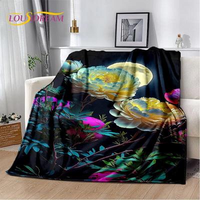 Dream Love Rose Nordic Flowers Daisy Blanket,Soft Throw Blanket for Home Bedroom Bed Sofa Picnic Travel Office Cover Blanket Kid