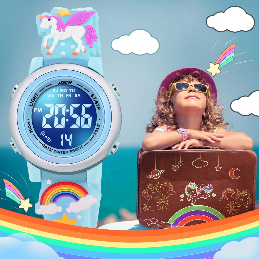 VAPCUFF Gift for Girls Ages 3-10, Kids Watch Toy for 3, 4, 5, 6, 7, 8 Years Old, Birthday Festival Gift for Girls Ages 4-9, Unicorn Blue