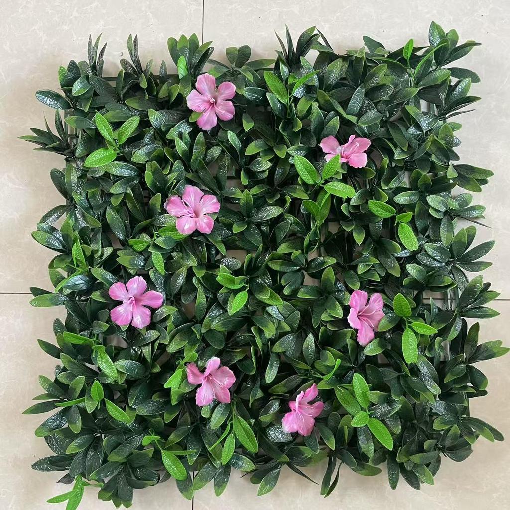 50×50cm Artificial Green Plant Wall - Plastic Vertical Garden, Fake Flower Wall, Synthetic Turf Background