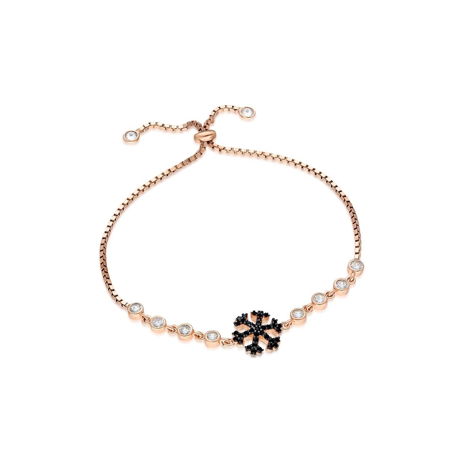 

925 Sterling Black Snowflake Bracelet Женский серебряный браслет