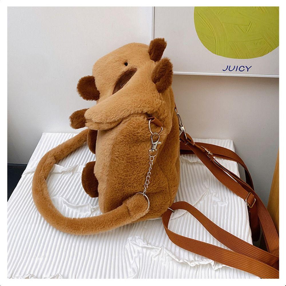 Kawaii Capybara Crossbody Bag Cartoon Animal Cartoon Shoulder Bag Simple Plush Backpack  Children