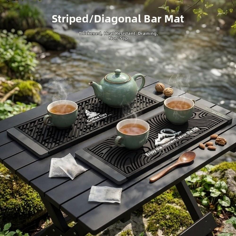 Heat Resistant Drain Bar Mat Flexible Dish Drying Filter Pad Table Mat Wave Draining Pad  Table Use