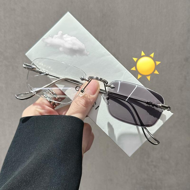 

1 пара ретро без оправы, меняющие цвет, металлические декоративные очки, художественный дизайн