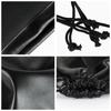 Outdoors Camping Closet Multi-function Black Faux Leather Jewelry Storage Bag Drawstring Pouch