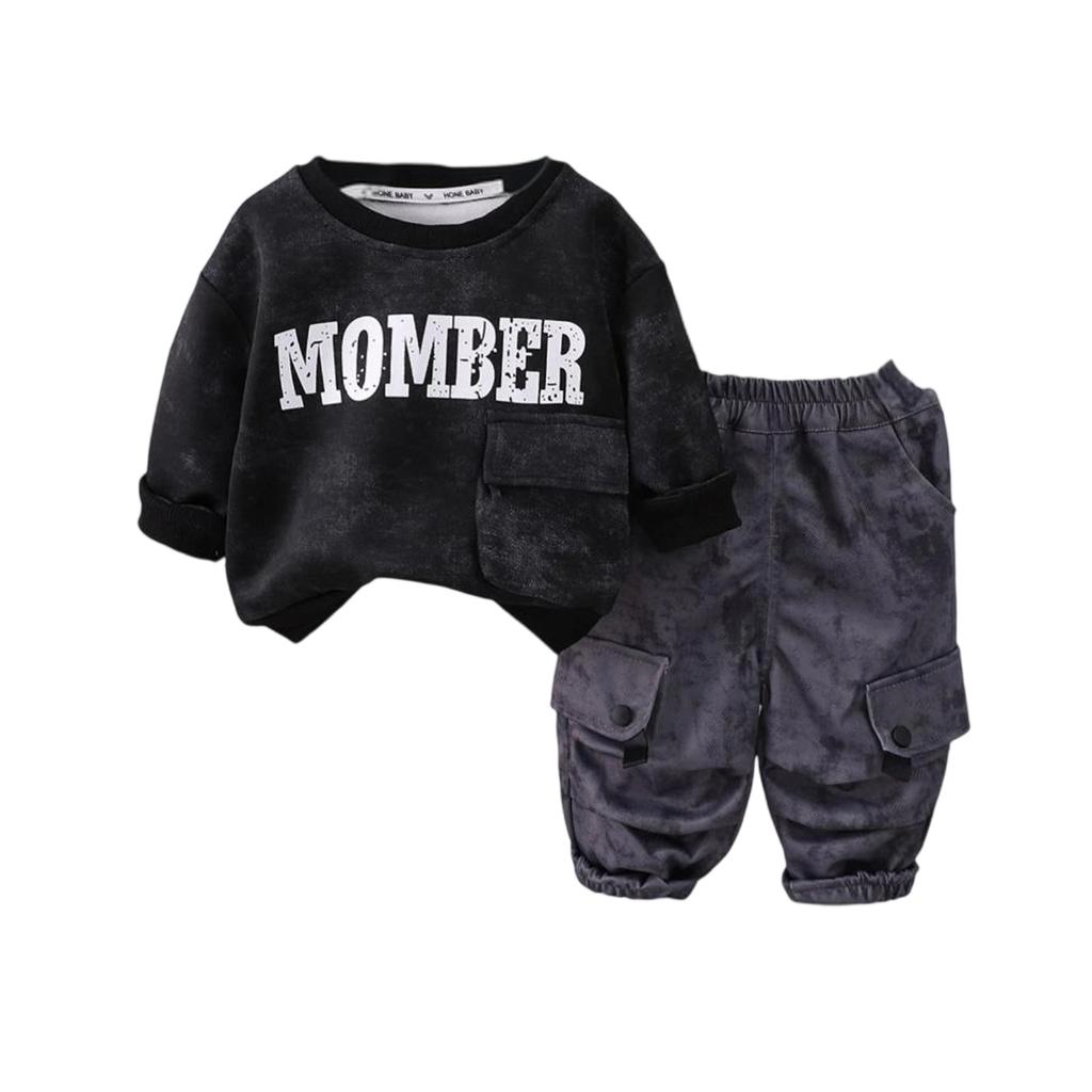 Kids Casual Long-Sleeve Set, Comfortable Daily Wear Outfits