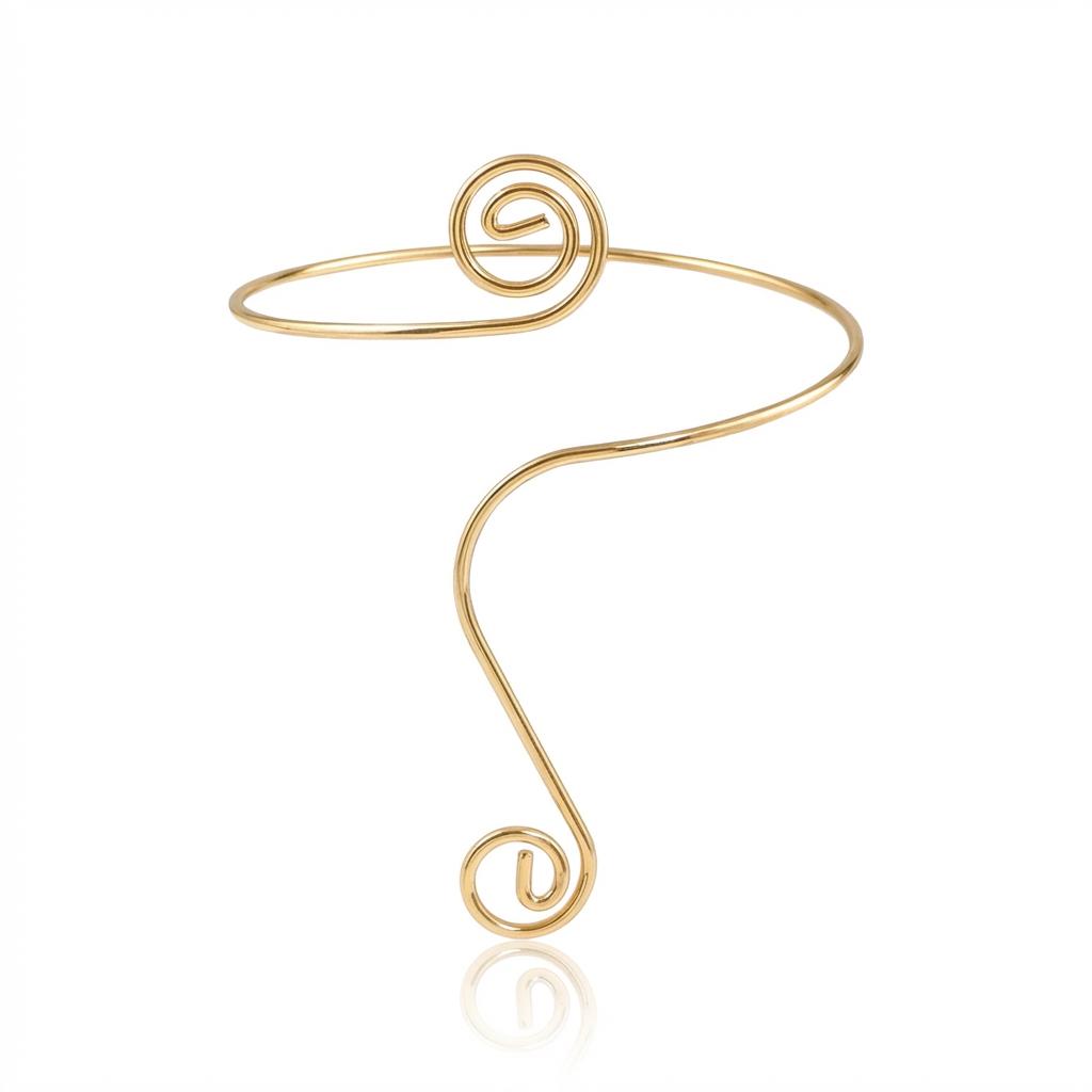 

Simple Wire Wrapped Upper Arm Cuff Bangle Boho Adjustable Open Armband Minimalist Body Jewelry Accessories For Women