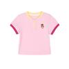 LUSON Girls' Summer Henry Collar Color-block Short Sleeve T-shirt